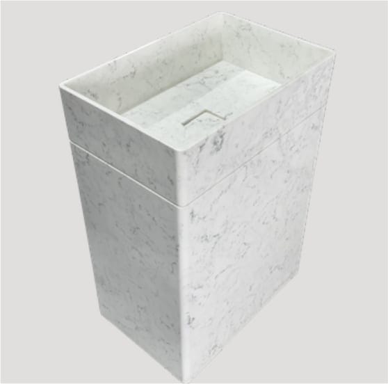 Tall washbasin, rectangular KF027, Starry White