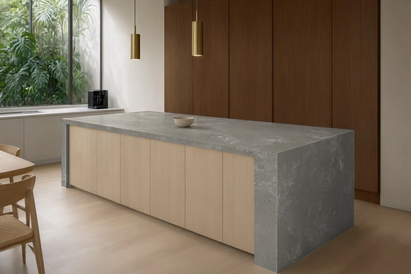 Kitchen island in solid surface