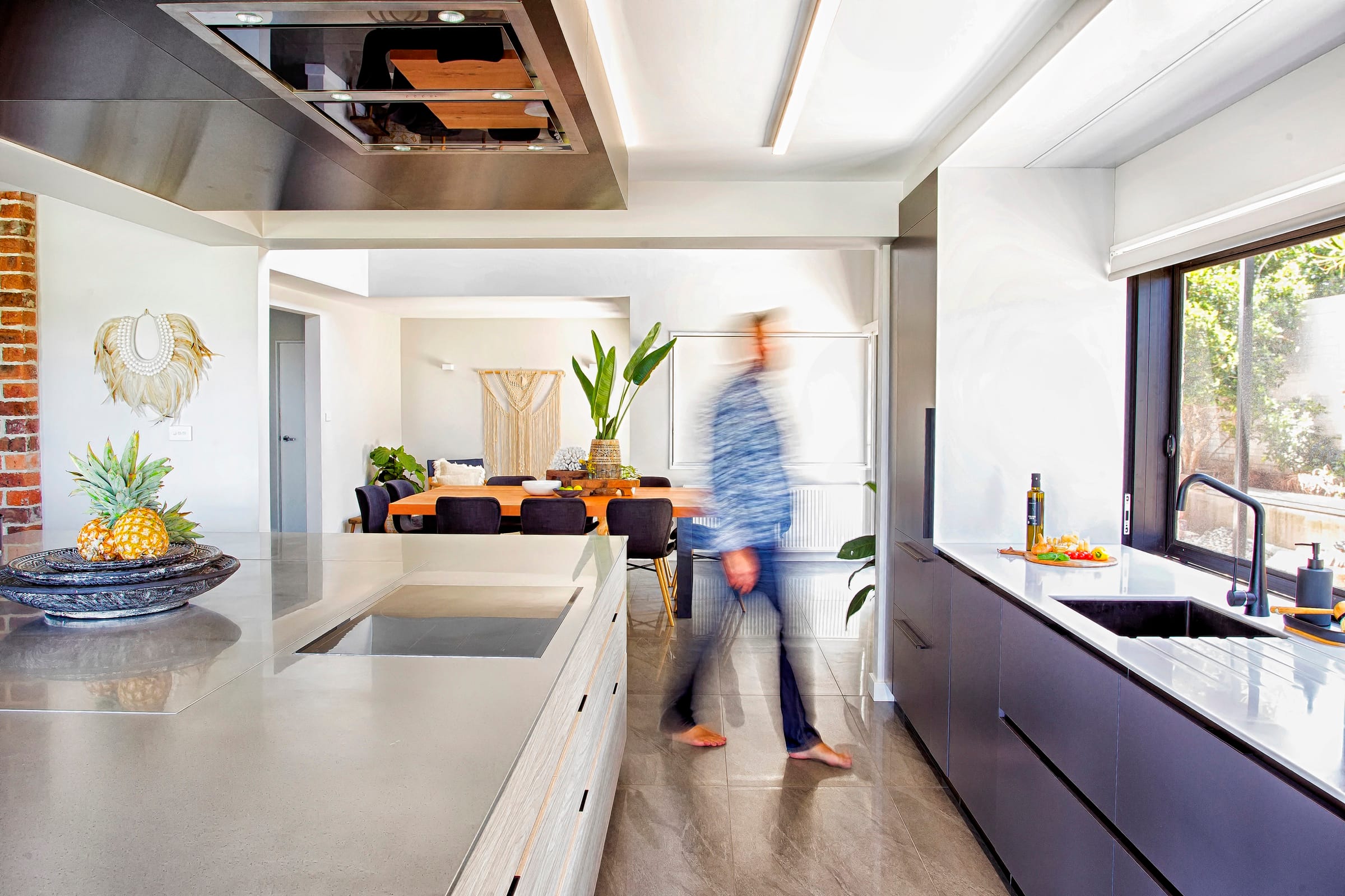 Staron Sanded Heron (SH428) kitchen island and worktops